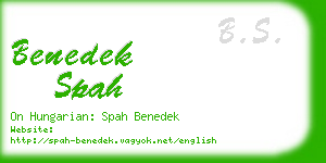 benedek spah business card